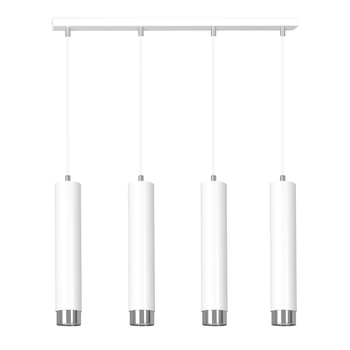 Emibig - Lampa wisząca Kibo 4 white/chrome - wysokość max 100 cm, stal lakierowana