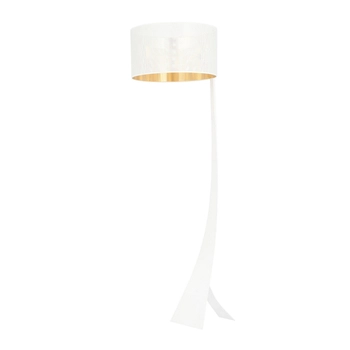 Emibig - Lampa stojąca Estrella LP1 white/gold - wysokość 157 cm, stal lakierowana, abażur