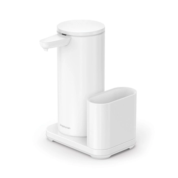 Bezdotykowy dozownik do mydła w płynie z pojemnikiem - biały, pojemność 414 ml - Simplehuman