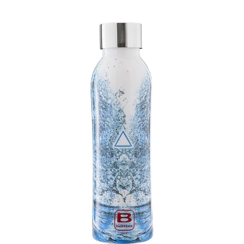 Casa Bugatti - Butelka termiczna B Bottles Twin – biało-niebieska z motywem wody, 500 ml