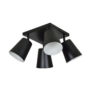 Emibig - Lampa sufitowa Prism 4 black/white - szerokość 55 cm, stal lakierowana