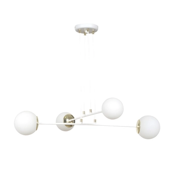 Emibig - Lampa wisząca Ognis 4 white - wysokość max 100 cm, stal lakierowana, szkło