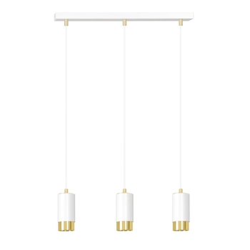 Emibig - Lampa wisząca Fumiko 3 white/gold - wysokość max 100 cm, stal lakierowana