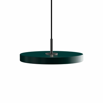 UMAGE (Vita) - Lampa Asteria Plus Mini - ciemnozielona, średnica 43 cm, czarny dekor