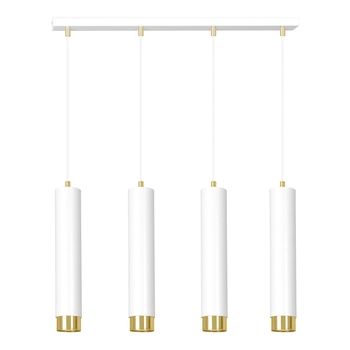 Emibig - Lampa wisząca Kibo 4 white/gold - wysokość max 100 cm, stal lakierowana
