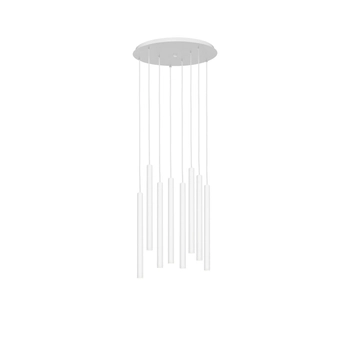 Kaspa - Lampa wisząca ośmiopunktowa Roll 8 - średnica plafonu, 48, biała