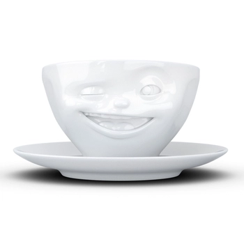 58Products - Porcelanowa filiżanka do kawy "Zgrywus" - biała - 0,2 l