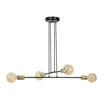 Emibig - Lampa wisząca Vesio 4 black - wysokość max 100 cm, stal lakierowana