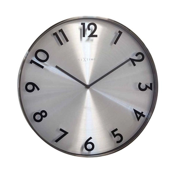 NeXtime – Zegar ścienny Reflection z metalową tarczą, szary, 40 cm