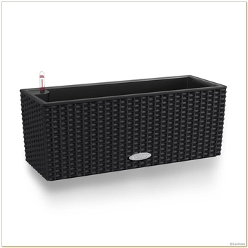 Lechuza - doniczka Balconera Cottage 50 - długość 50 cm, grafitowy czarny