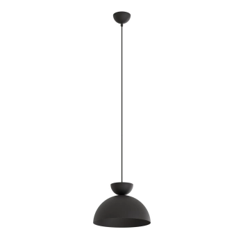 Emibig – Lampa wisząca Lunaro 1S – półkolisty klosz, matowa czerń, 30 cm