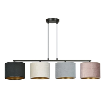 Emibig - Lampa wisząca Hilde 4 bl mix - wysokość max 100 cm, stal lakierowana, abażur
