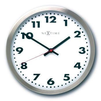 NeXtime – Zegar ścienny Arabic z płynnym mechanizmem, stal nierdzewna, 25 cm