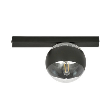 Emibig - Lampa sufitowa Fit 1 black/stripe - szerokość 30 cm, stal lakierowana, szkło