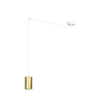 Emibig - Lampa wisząca Traker 1 BL white/gold - wysokość  200 cm max, stal lakierowana