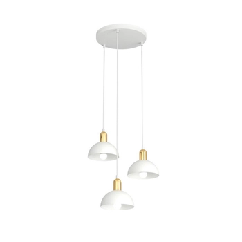 Emibig - Lampa wisząca Moto 3 PREM BL white/gold - wysokość max 140 cm, stal malowana proszkowo