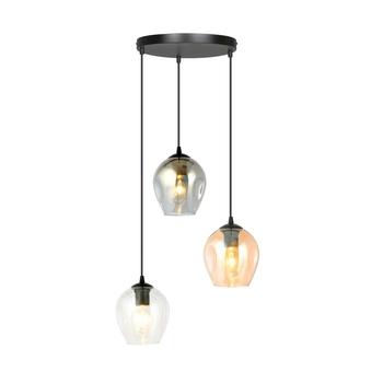 Emibig - Lampa wisząca Istar 3 BL premium mix - średnica podsufitki 30 cm, stal lakierowana, szkło
