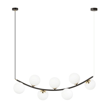 Emibig - Lampa wisząca Ritz 7 opal - szerokość 95 cm, stal lakierowana proszkowo