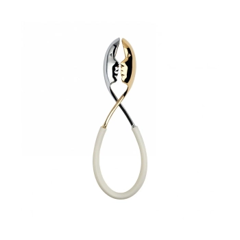 Casa Bugatti – Szczypce do sałaty MOLLA KISS, biały, wykończenie złote 24K