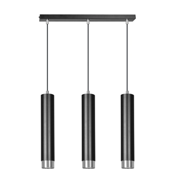 Emibig - Lampa wisząca Kibo 3 black/chrome - wysokość max 100 cm, stal lakierowana