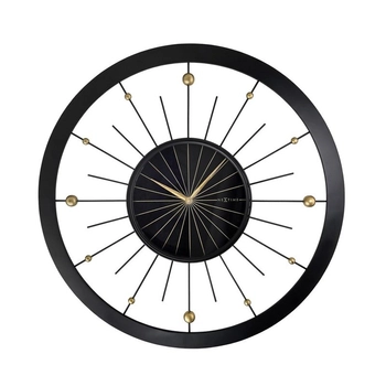 NeXtime – Zegar ścienny Orbit Large – czarno-złoty, metalowy, 90 cm