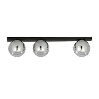 Emibig - Lampa sufitowa Fit 3 black/grafit - szerokość 70 cm, stal lakierowana, szkło