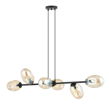 Emibig - Lampa wisząca Pandora 6 BL miodowa - szerokość 120 cm, stal lakierowana, szkło