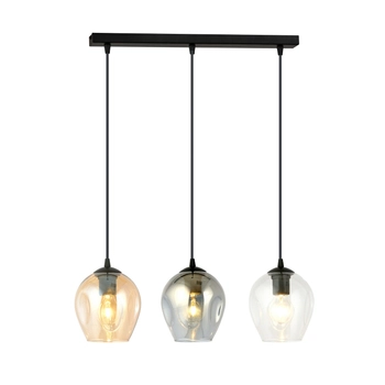 Emibig - Lampa wisząca Istar 3 BL mix - średnica klosza 14 cm, stal lakierowana, szkło
