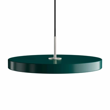 UMAGE (Vita) - Lampa Asteria Plus Medium - ciemnozielona, średnica 43 cm, srebrny dekor