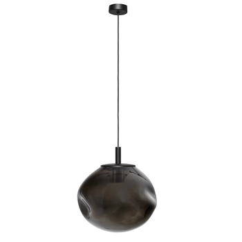 Kaspa - Lampa wisząca pojedyncza Avia - rozmiar S, średnica 25 cm, czarna/grafit transparentny