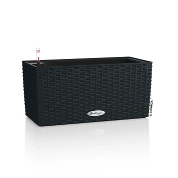 Lechuza - doniczka Balconera Cottage 40 - długość 40 cm, grafitowy czarny