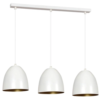 Emibig - Lampa wisząca Lenox 3 white/gold - wysokość max 100 cm, stal lakierowana