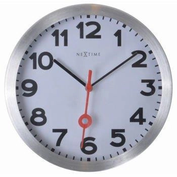 NeXtime – Zegar ścienny Station z cichym mechanizmem, biały, 35 cm