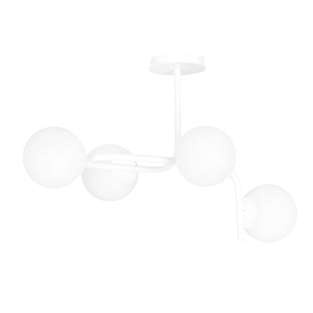 Emibig - Lampa sufitowa Kalf 4A white - wysokość 51 cm, stal lakierowana, szkło