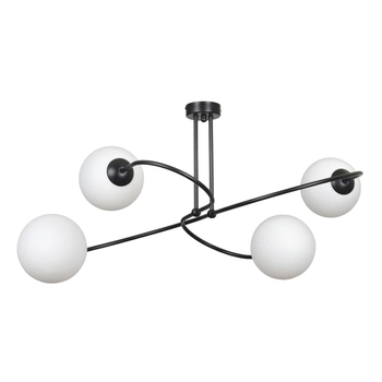 Emibig - Lampa sufitowa Selbi 4 black - szerokość 74 cm, stal lakierowana, szkło