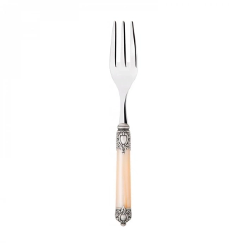 Casa Bugatti - Widelczyk do ciasta Rinascimento – perłowa kość słoniowa, chromowany pierścień