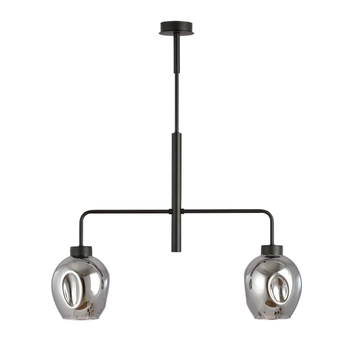 Emibig - Lampa sufitowa Lukka 2 black/grafit - wysokość 75 cm, stal lakierowana, szkło