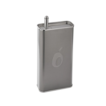 Olipac – Butelka do oliwy z nalewakiem RUSTICA silver, stal nierdzewna, 375 ml