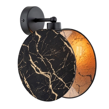 Emibig - Kinkiet ścienny Motif K1 marbel - szerokość 20 cm, stal  malowana proszkowo, abażur