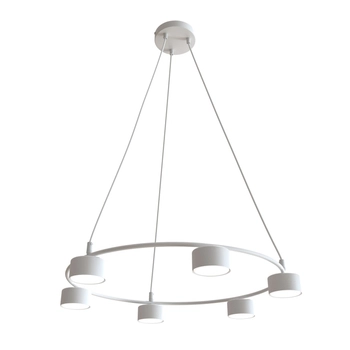 Emibig - Lampa wisząca Starlit 6 BL white - szerokość 65 cm, stal malowana proszkowo