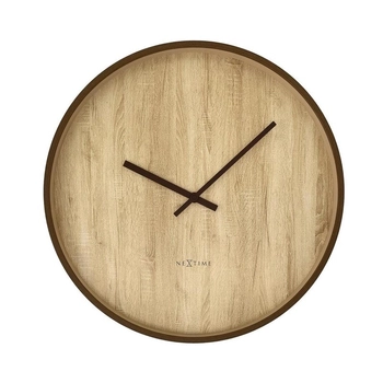 NeXtime – Zegar ścienny Oslo Large – imitacja drewna, ciemnobrązowa rama, 50 cm