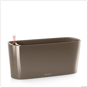 Lechuza - Doniczka Delta 20 - długość 40 cm, taupe (kawa z mlekiem), połysk