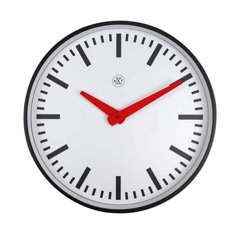 NeXtime – Zegar ścienny Newcastle z cichym mechanizmem – czarno-biały, 40 cm