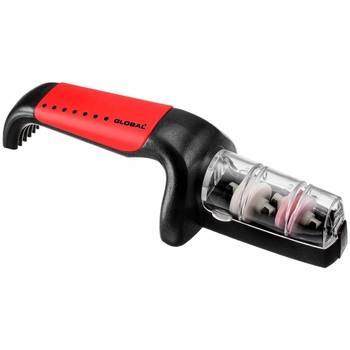Global - Ceramiczna ostrzałka MinoSharp - czerwono-czarna | G-91/RB