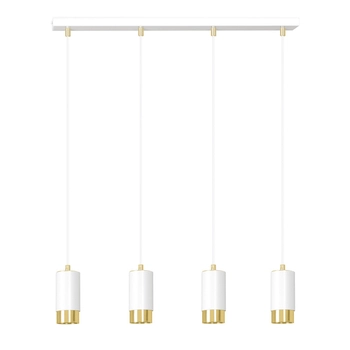 Emibig - Lampa wisząca Fumiko 4 white/gold - wysokość max 100 cm, stal lakierowana