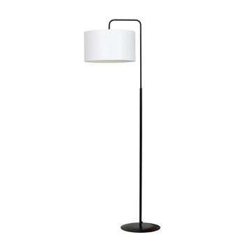 Emibig - Lampa stojąca Trapo LP1 BL black/white - wysokość 150 cm, stal lakierowana, abażur