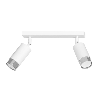 Emibig - Lampa sufitowa Hiro 2 white/chrome - szerokość 45 cm, stal lakierowana