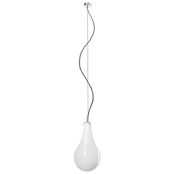 Kaspa - Lampa wisząca Stilla - średnica 30 cm, długość klosza 53 cm, biało - srebrna