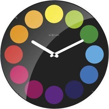 NeXtime - Zegar 'Dots Dome' – czarny, mechanizm płynący, 35 cm