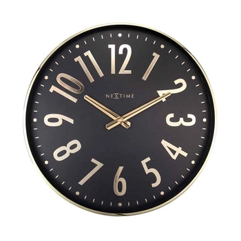 NeXtime – Zegar ścienny Alchemy Premium, czarny metal, 40 cm